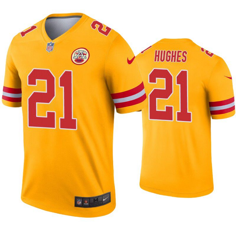 Men Kansas City Chiefs #21 Mike Hughes Nike Yellow Inverted Legend NFL Jersey